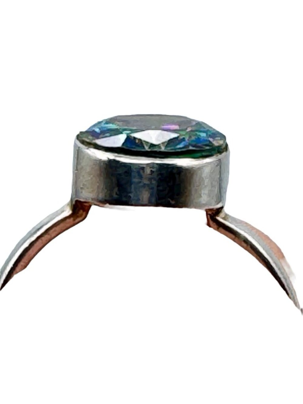 Mystic Topaz Ring Sterling Silver Rainbow Faceted Large 10mm Gemstone Size 7 - Picture 5 of 13